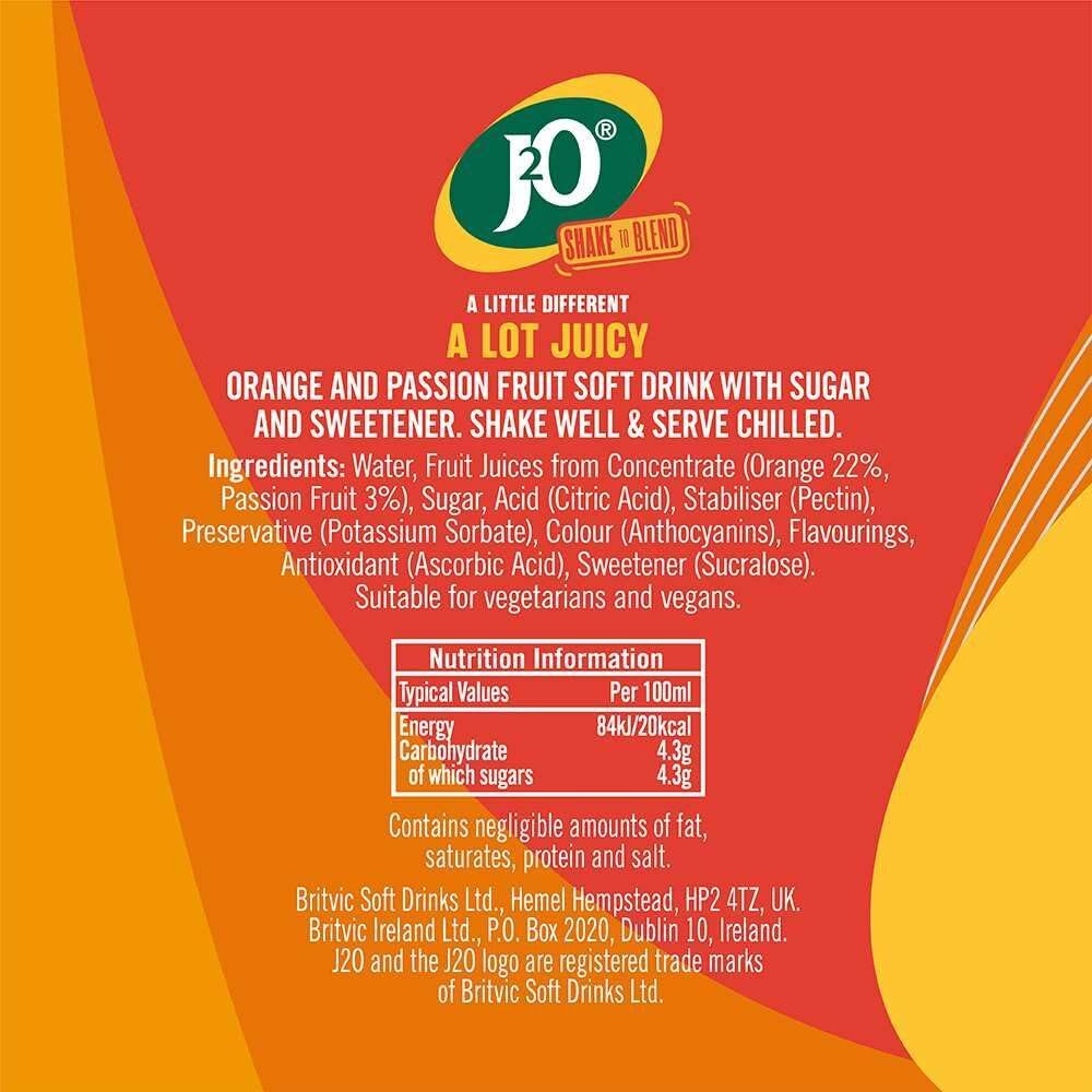 Orange and Passion Fruit Sparkling Juice Drink 250ml Cans (Pack of 12)