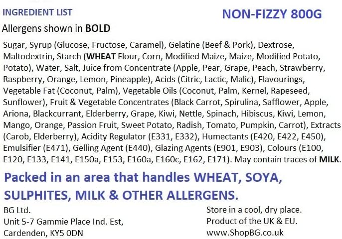 Non-Fizzy Quality Pick & Mix Sweets - Large Retro Candy Sweeties 800g Pouch Gummy Jelly Chewy Pick n Mix