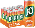 Orange and Passion Fruit Sparkling Juice Drink 250ml Cans (Pack of 12)