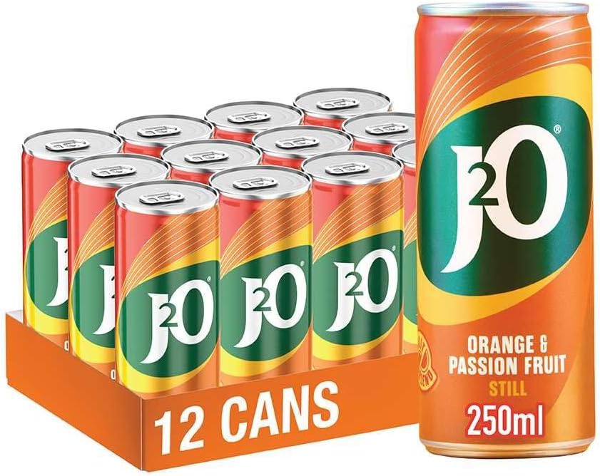 Orange and Passion Fruit Sparkling Juice Drink 250ml Cans (Pack of 12)