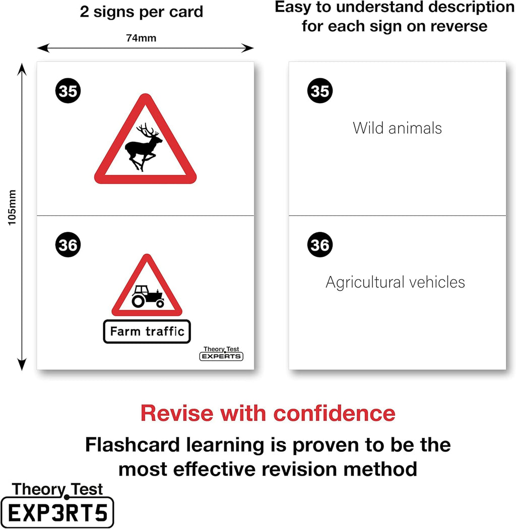 Theory Test Experts 128 Road Signs Flash Cards 2025 (Flashcards)