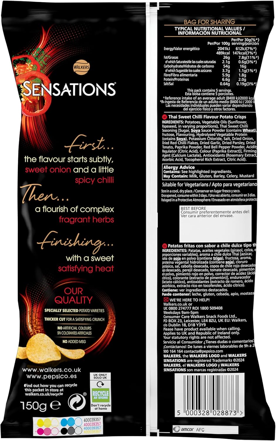 Thai Sweet Chilli Sharing Bag Crisps 150g