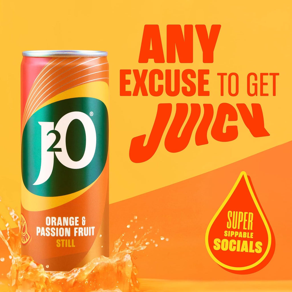 Orange and Passion Fruit Sparkling Juice Drink 250ml Cans (Pack of 12)