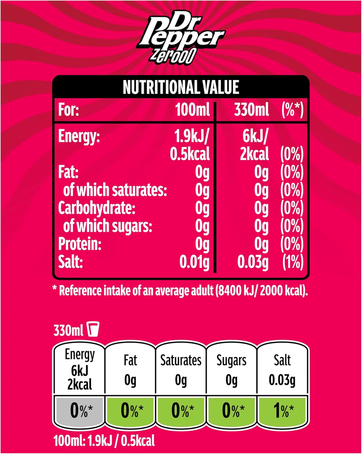 Zero Sugar Fruity Flavoured Soft Drink 8 x 330ml