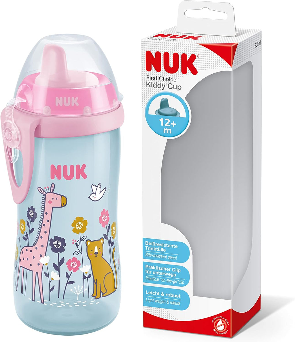 Toddler Cup | 12+ Months | 300 ml | Leak-Proof Toughened Spout | Clip & Protective Cap | BPA-Free | Pink