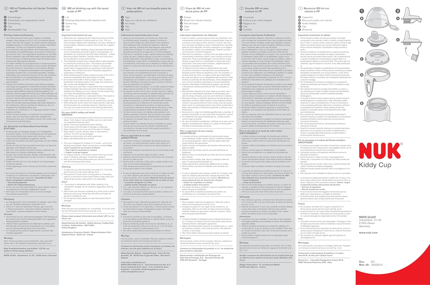 Toddler Cup | 12+ Months | 300 ml | Leak-Proof Toughened Spout | Clip & Protective Cap | BPA-Free | Pink