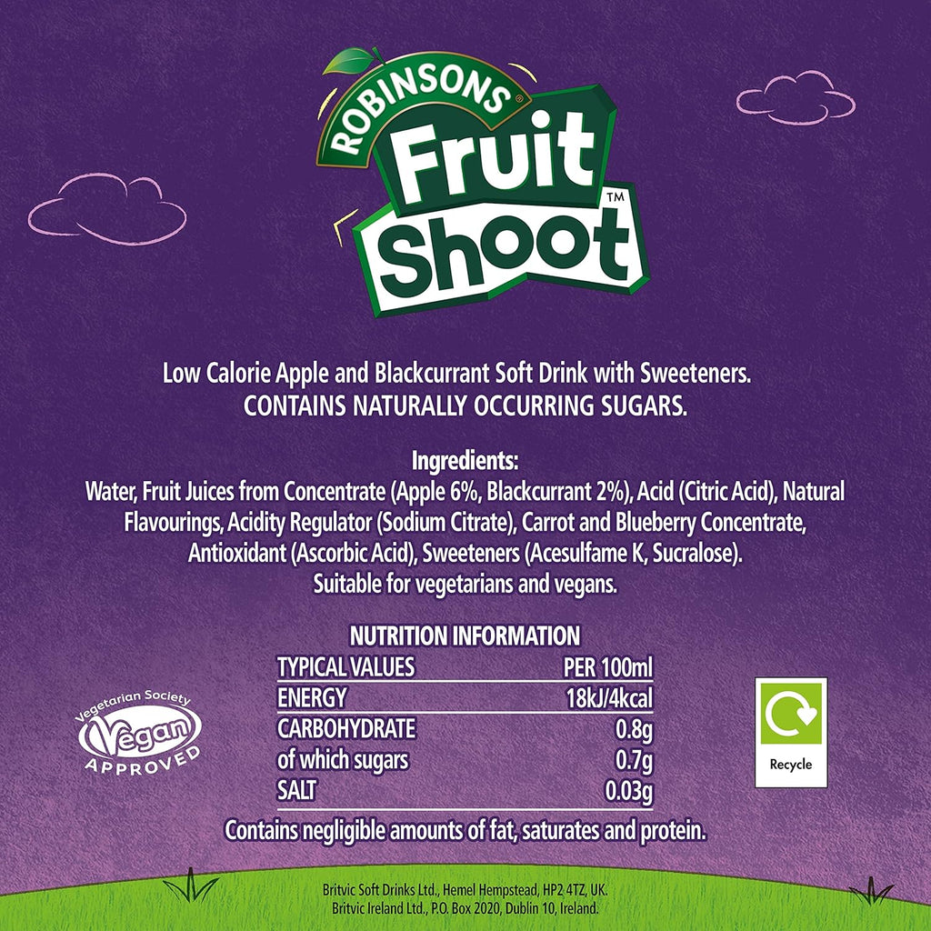 Apple & Blackcurrant Flavoured Drink, 200ml Bottles (Pack of 24)