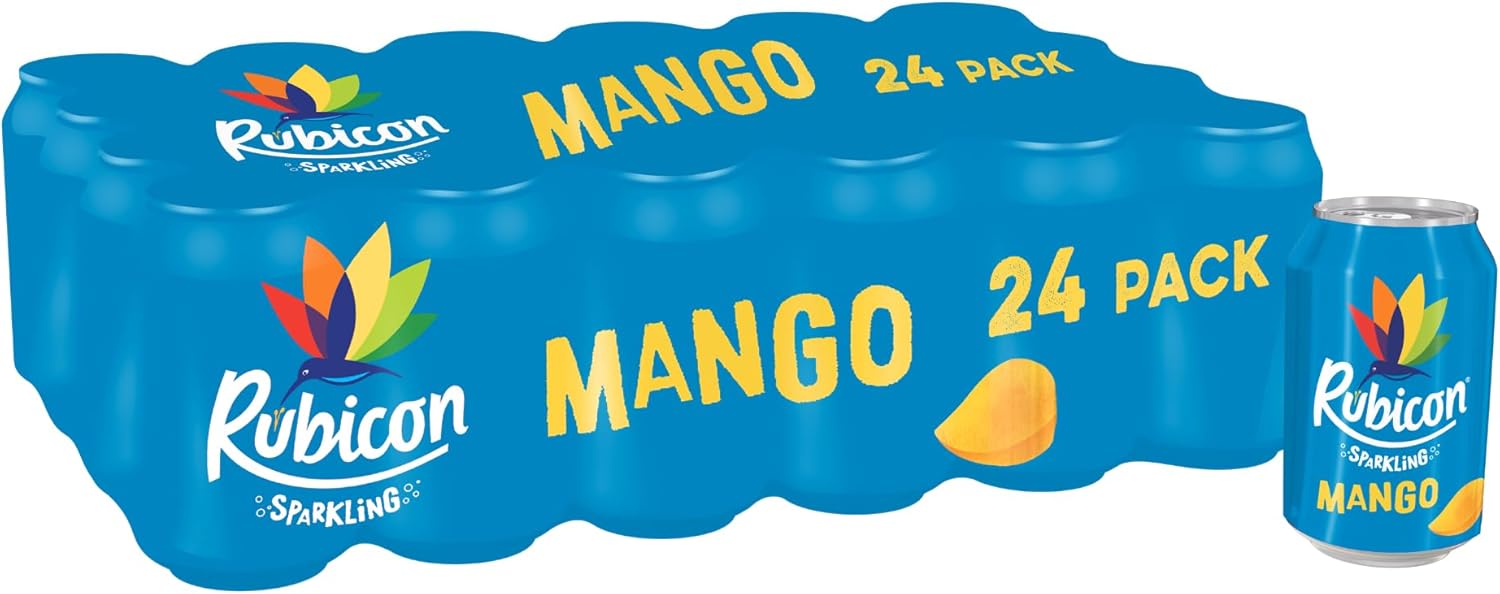 Sparkling Mango Flavoured Fizzy Drink with Real Fruit Juice, 24 x 330ml Cans