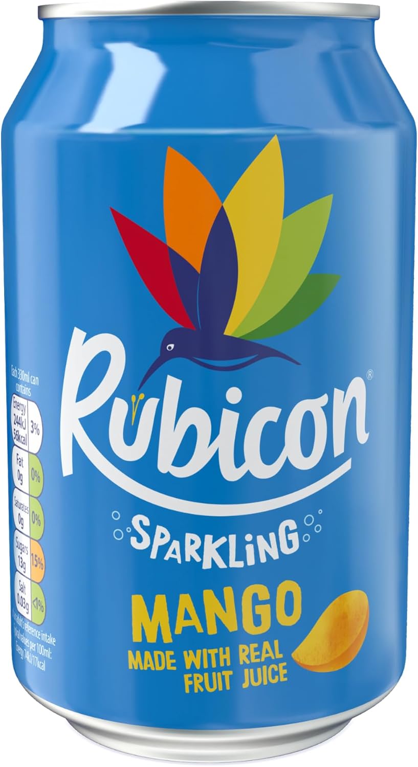 Sparkling Mango Flavoured Fizzy Drink with Real Fruit Juice, 24 x 330ml Cans