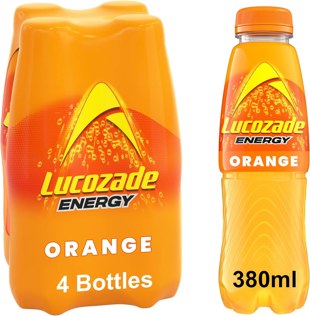 Energy Drink Orange Flavour, 380ml Bottles (Pack of 4)