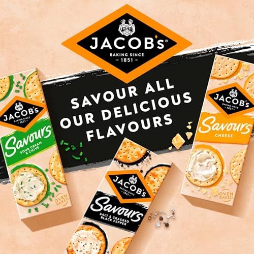 Salt and Cracked Black Pepper Savoury Crackers, 200g Pack