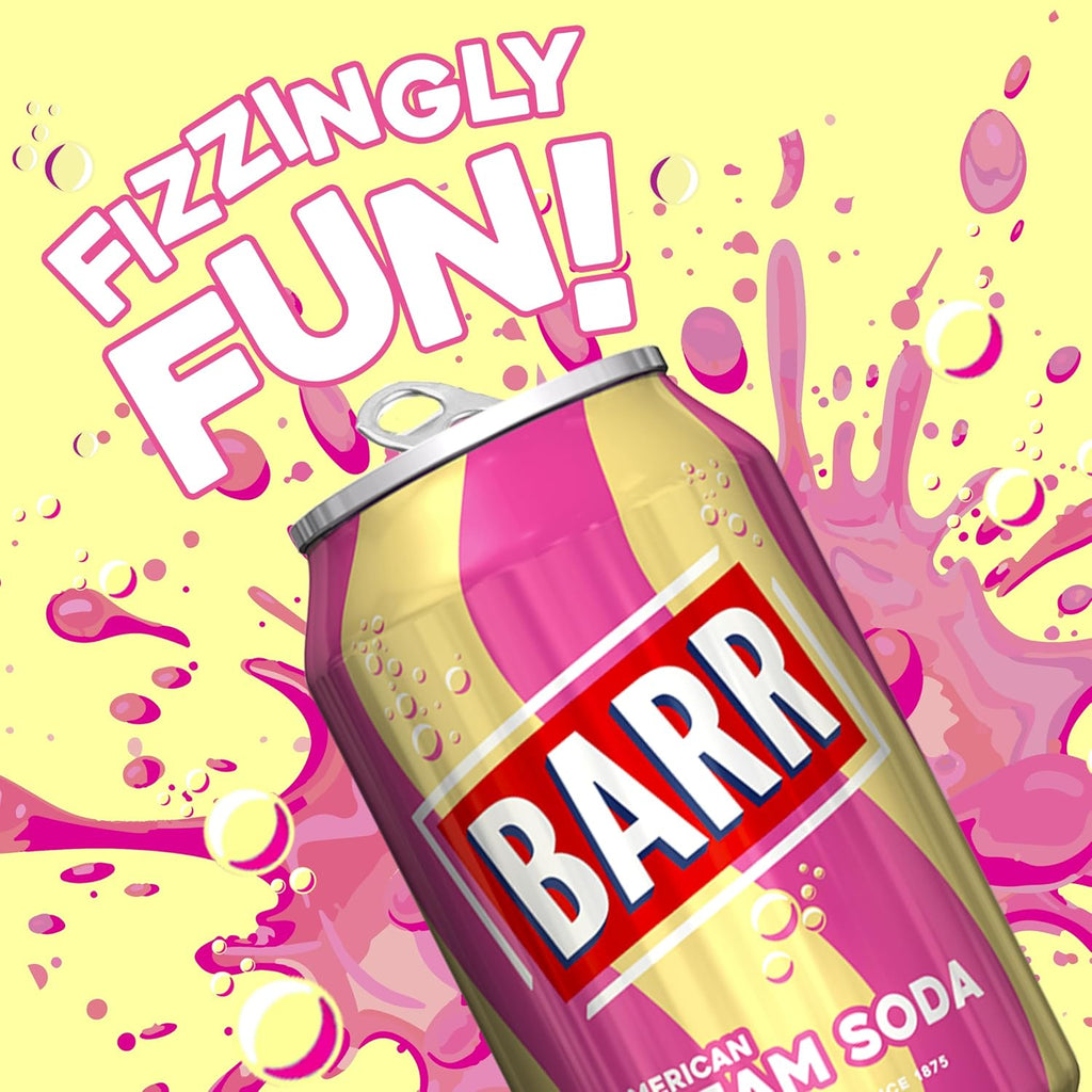 American Cream Soda Fizzy Drink, Vanilla Flavour, Zero Sugar, 24 x 330ml Cans