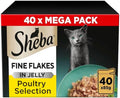 Fine Flakes in Jelly Adult Wet Cat Food, Poultry Collection, 40 x 85g Pouches