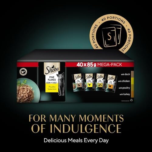 Fine Flakes in Jelly Adult Wet Cat Food, Poultry Collection, 40 x 85g Pouches