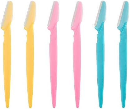 Eyebrow Razors and Facial Hair Remover Trimmer Shaper – Exfoliating Dermaplaning Tool for Women and Men, 6 Pack