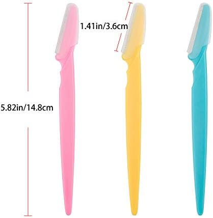 Eyebrow Razors and Facial Hair Remover Trimmer Shaper – Exfoliating Dermaplaning Tool for Women and Men, 6 Pack