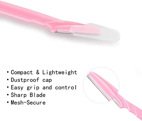 Eyebrow Razors and Facial Hair Remover Trimmer Shaper – Exfoliating Dermaplaning Tool for Women and Men, 6 Pack