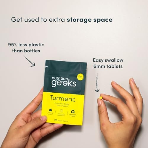 Turmeric Tablets 2000mg with Black Pepper & Ginger – High Strength Curcumin Formula, 120 Easy Swallow Vegan Tablets, UK Made