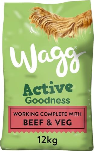 Active Goodness Complete Dry Adult Dog Food, Beef & Vegetable, 12kg – For Active and Working Dog Breeds