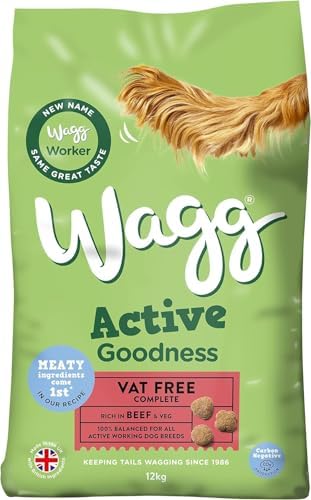 Active Goodness Complete Dry Adult Dog Food, Beef & Vegetable, 12kg – For Active and Working Dog Breeds