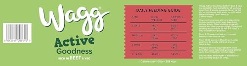 Active Goodness Complete Dry Adult Dog Food, Beef & Vegetable, 12kg – For Active and Working Dog Breeds