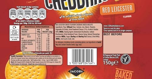 Red Leicester Flavour Cheese Biscuits, 150g Pack