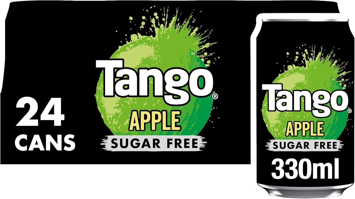 Apple Flavoured Sugar-Free Fizzy Drink, 330ml Cans (Pack of 24)