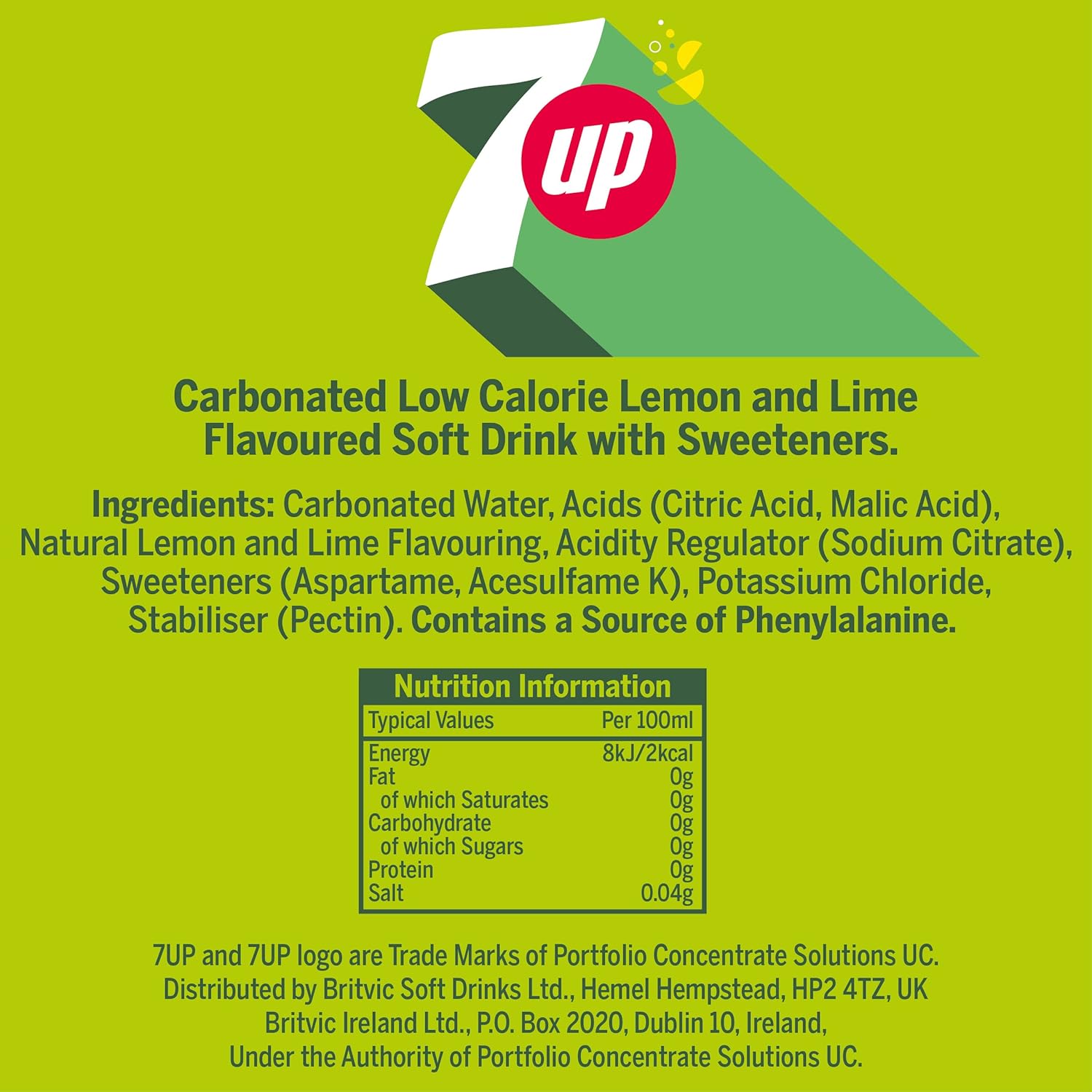 Zero Sugar Lemon & Lime Fizzy Drink, 24 x 330ml Cans