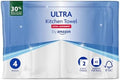 ULTRA Kitchen Roll – Extra Absorbent, 4 Rolls (Pack of 1), 45 Sheets per Roll, Wring and Reuse, FSC Certified