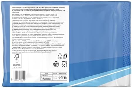 ULTRA Kitchen Roll – Extra Absorbent, 4 Rolls (Pack of 1), 45 Sheets per Roll, Wring and Reuse, FSC Certified