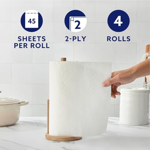 ULTRA Kitchen Roll – Extra Absorbent, 4 Rolls (Pack of 1), 45 Sheets per Roll, Wring and Reuse, FSC Certified