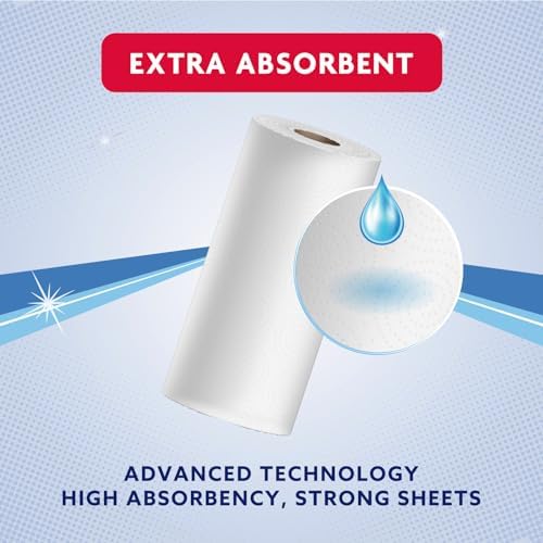 ULTRA Kitchen Roll – Extra Absorbent, 4 Rolls (Pack of 1), 45 Sheets per Roll, Wring and Reuse, FSC Certified