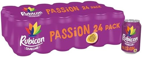 Sparkling Passion Fruit Flavoured Fizzy Drink with Real Fruit Juice, 24 x 330ml Cans