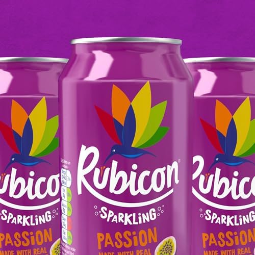 Sparkling Passion Fruit Flavoured Fizzy Drink with Real Fruit Juice, 24 x 330ml Cans