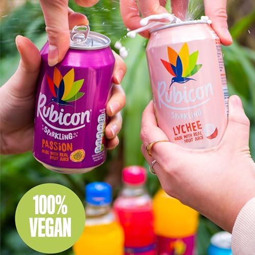 Sparkling Passion Fruit Flavoured Fizzy Drink with Real Fruit Juice, 24 x 330ml Cans