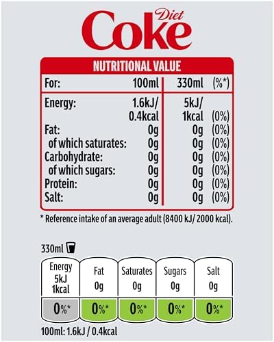 Sugar-Free Sparkling Cola Drink, 330 ml Cans (Pack of 24)