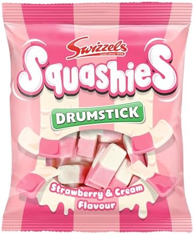 Strawberry and Cream Flavoured Squashies Sweets, 140g Bag
