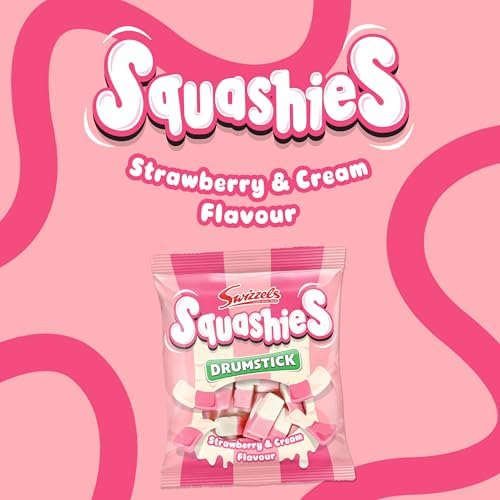 Strawberry and Cream Flavoured Squashies Sweets, 140g Bag